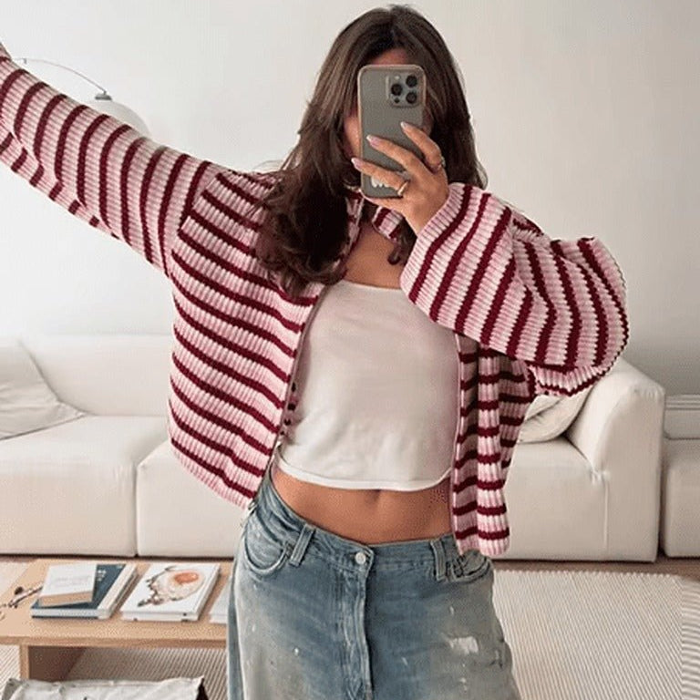 SOKYND Adella Knit Zip Sweater Sweaters & CardigansSOKYND-020375-RED-S-70551RedS