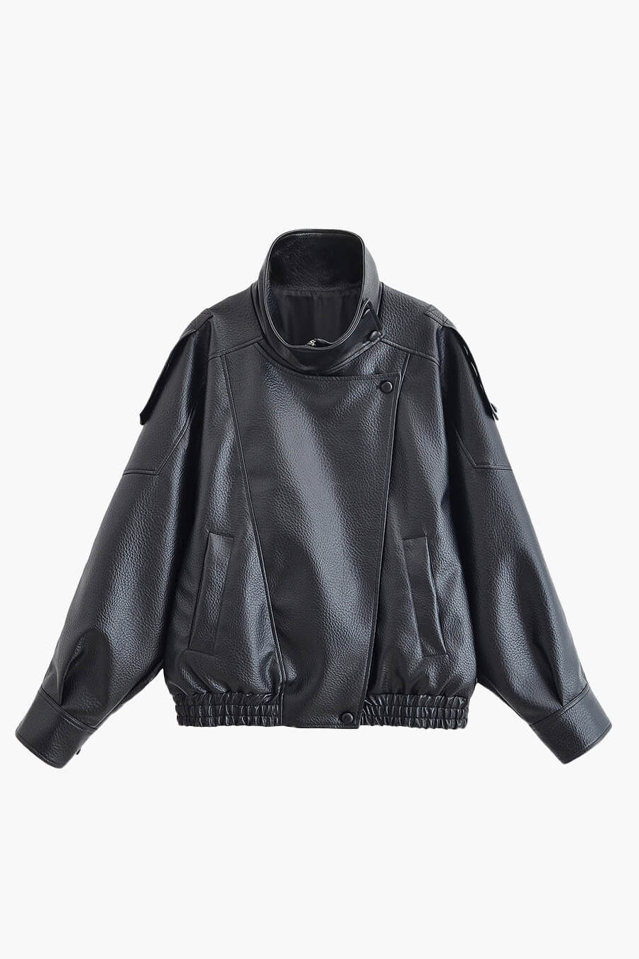 SOKYND Aleah Asymmetrical Leather Jacket Coats & Jacketsts1767356248731909587BlackXS