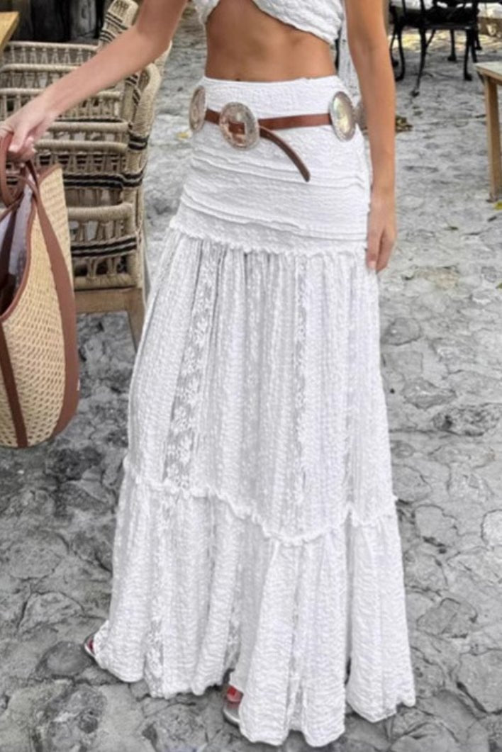SOKYND Anastasia Lace Tiered Maxi Skirt SkirtSOKYND-757335-WHI-M-91959WhiteM