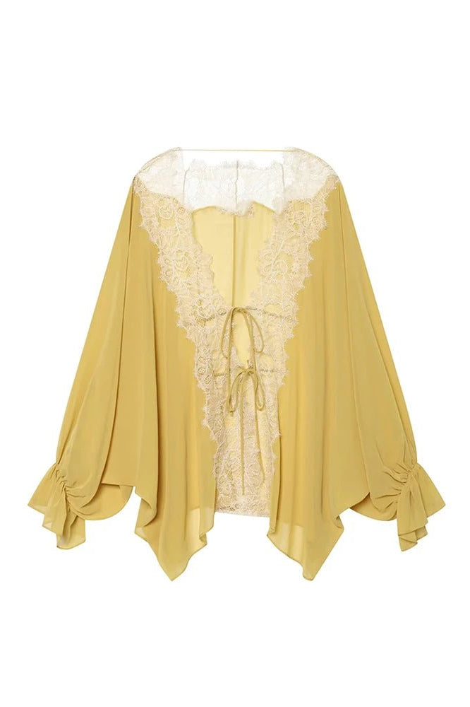 SOKYND Anna Lace Patchwork Blouse BlouseSOKYND-407447-YEL-XS-82007YellowXS