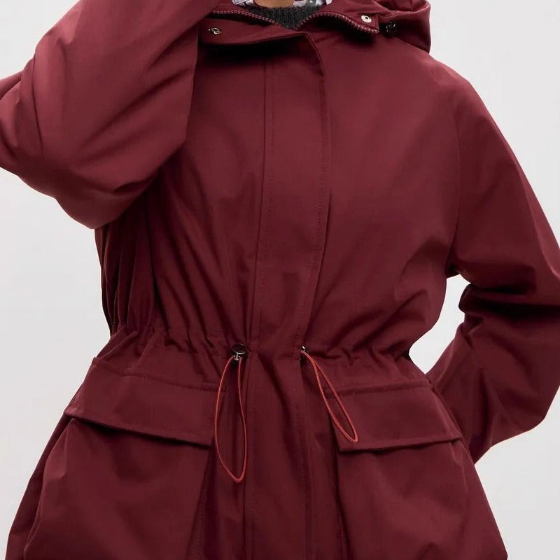 SOKYND Camila Waterproof Hooded Jacket Coats & JacketsBurgundyS
