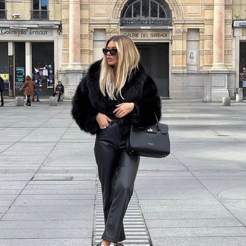 SOKYND Carley Faux Fur Coat Coats & JacketszN1767356248744829631BlackS