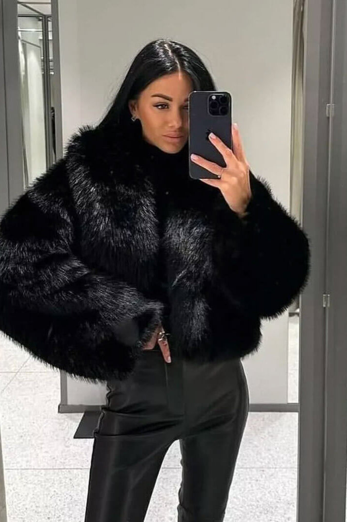 SOKYND Carley Faux Fur Coat Coats & JacketszN1767356248744829631BlackS