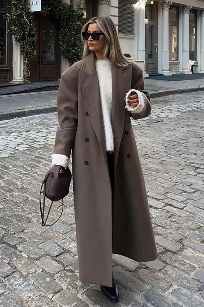 SOKYND Charlene Maxi Coat Coats & JacketskB1767625273833264043BrownS