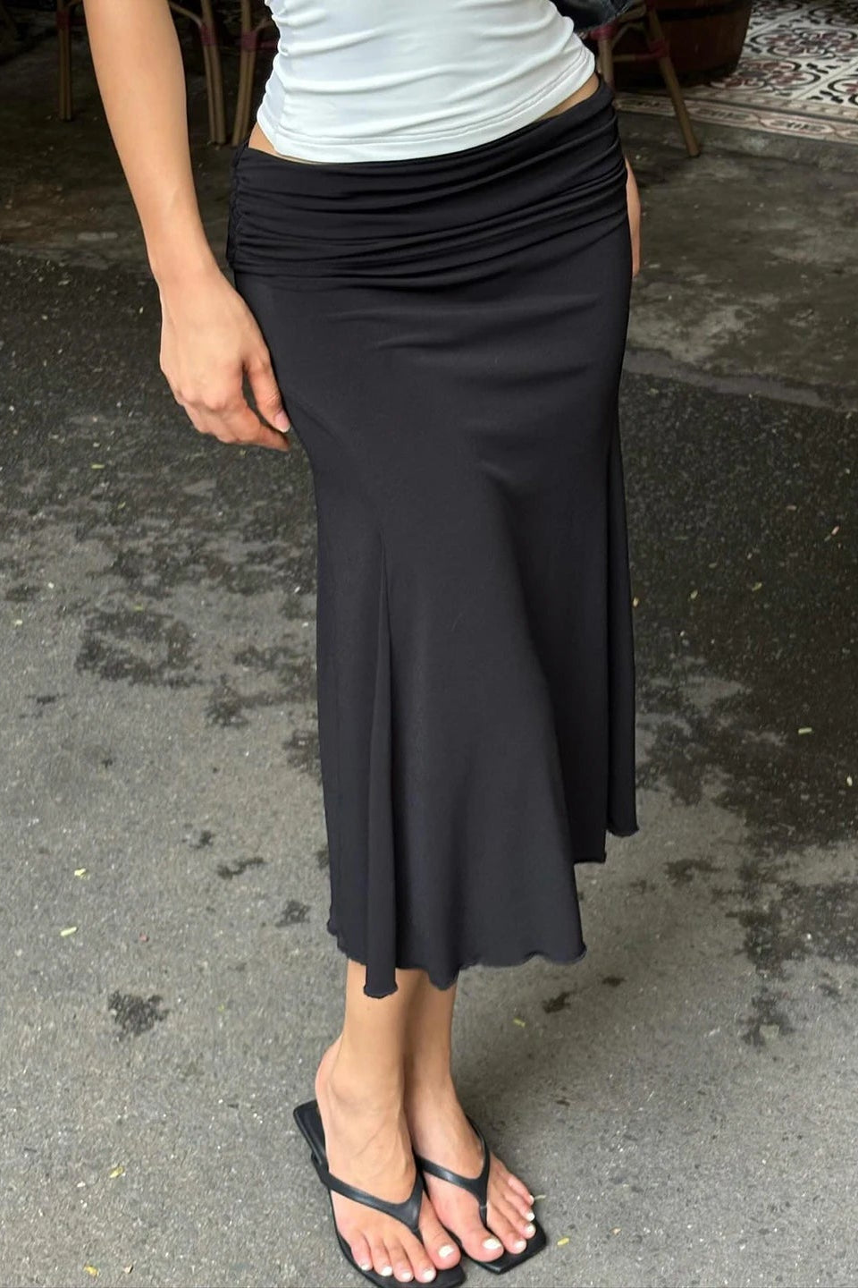 SOKYND Claressa Low-Waisted Pleated Midi Skirt Skirts1005010586053629-;KD1772479402746205892BlackS