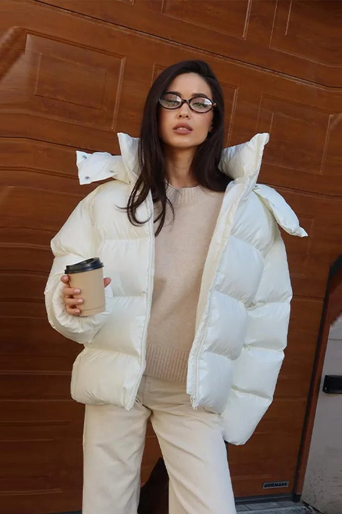 SOKYND Davina Hooded Puffer Jacket Coats & JacketsEx1767356248748899138WhiteM