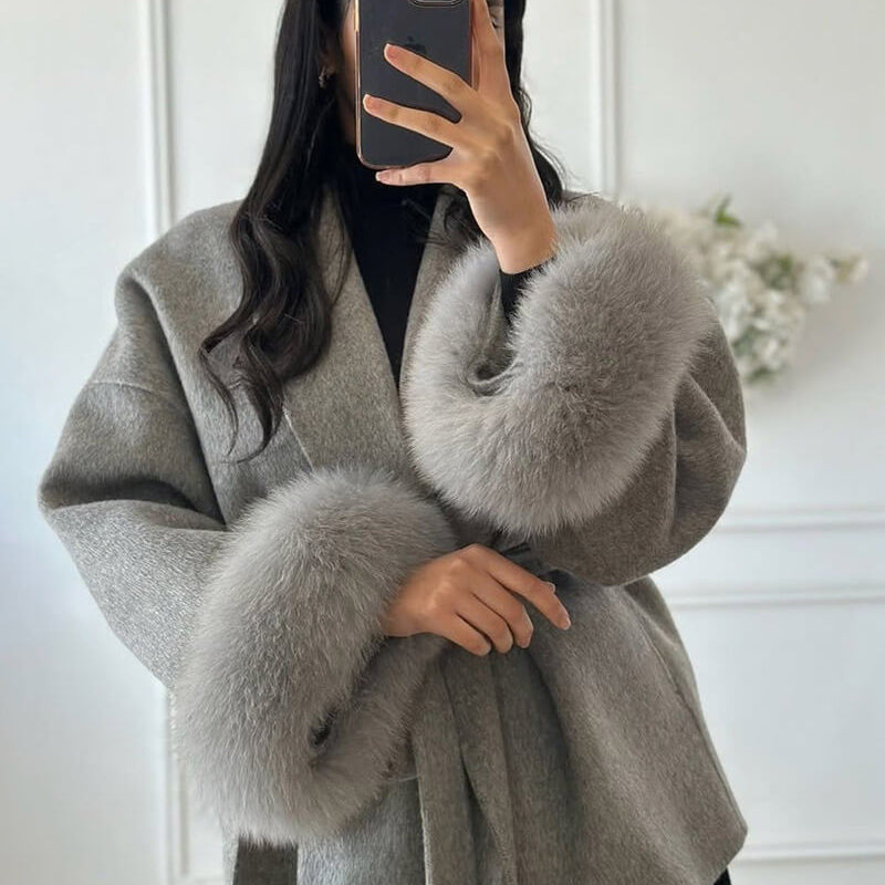 SOKYND Ellianna Faux Fur Coat Coats & JacketsCm1767356248751930600GrayS