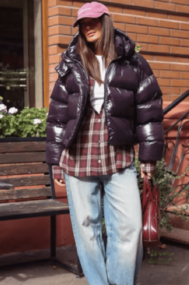 SOKYND Fiona Hooded Glossy Puffer Jacket JacketSOKYND-344727-PUR-M-93399PurpleM