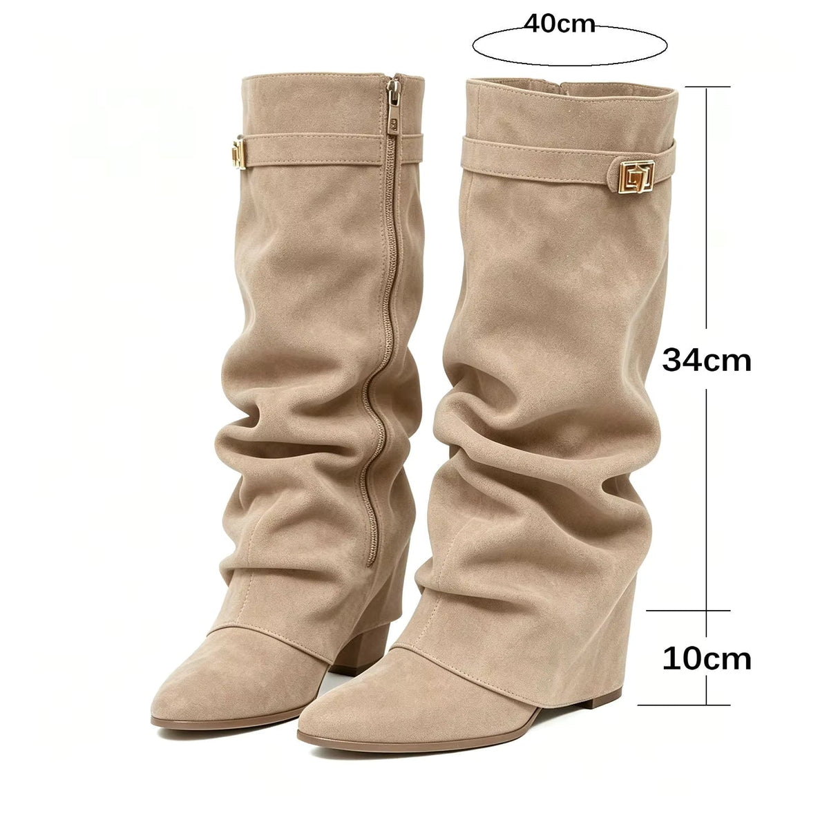 SOKYND Gloria Slouchy Faux Suede Knee High Boots BootsSOKYND-752535-BRO-34-17175Brown34