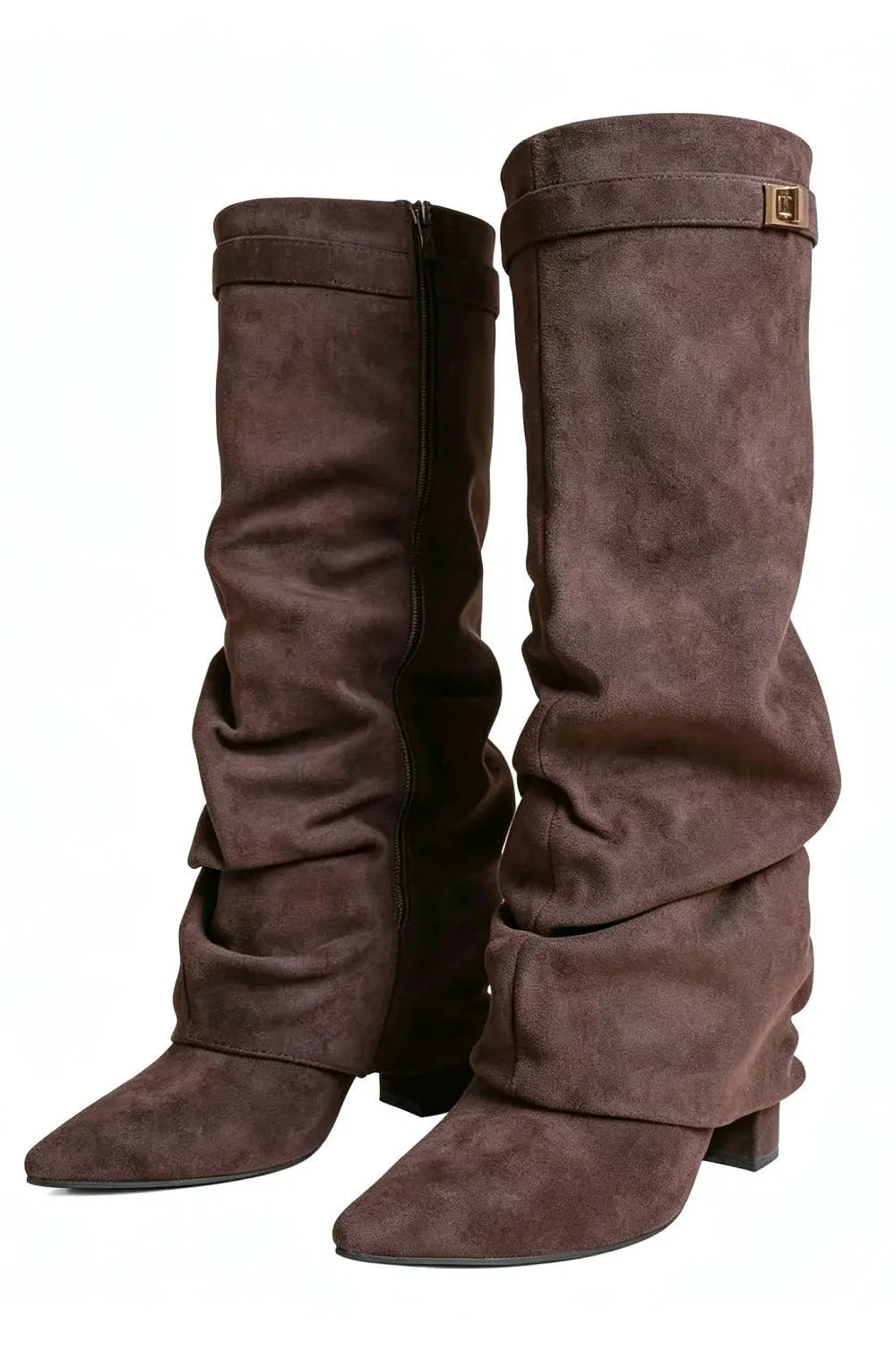 SOKYND Gloria Slouchy Faux Suede Knee High Boots BootsSOKYND-752535-BRO-34-17175Brown34