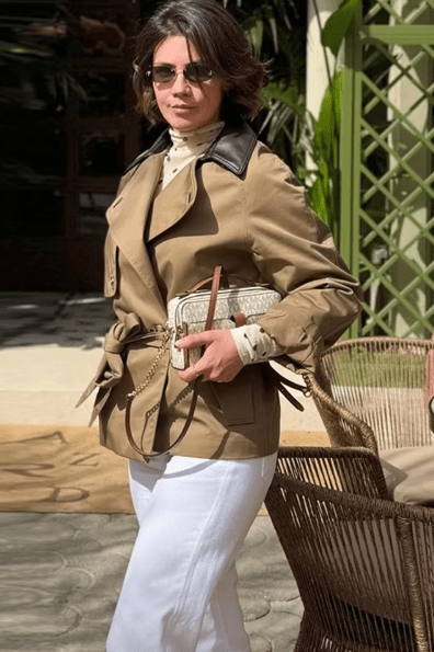 SOKYND Hanna Contrast Collar Belted Trench Coat CoatSOKYND-326167-L-OS-37559L