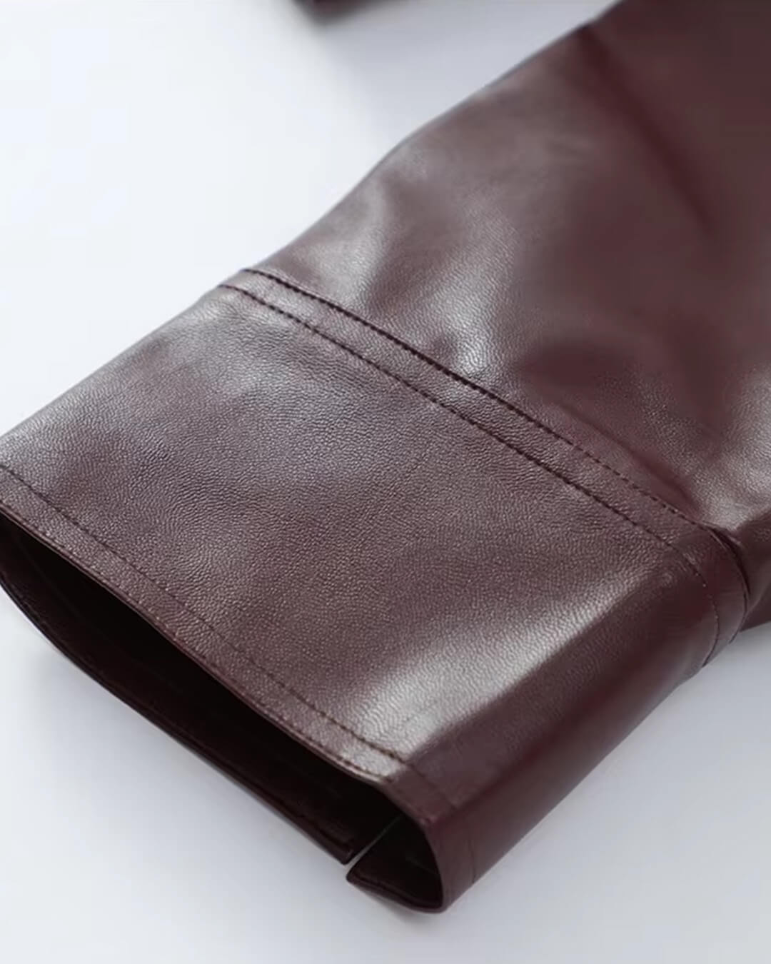 SOKYND Hannah Faux Leather Lapel Jacket JacketSOKYND-120407-WIN-S-51159WineS
