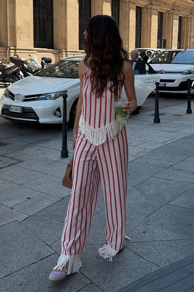 SOKYND Isabel Striped Fringe Two-Piece Set Matching SetsSOKYND-625879-L-OS-87383L