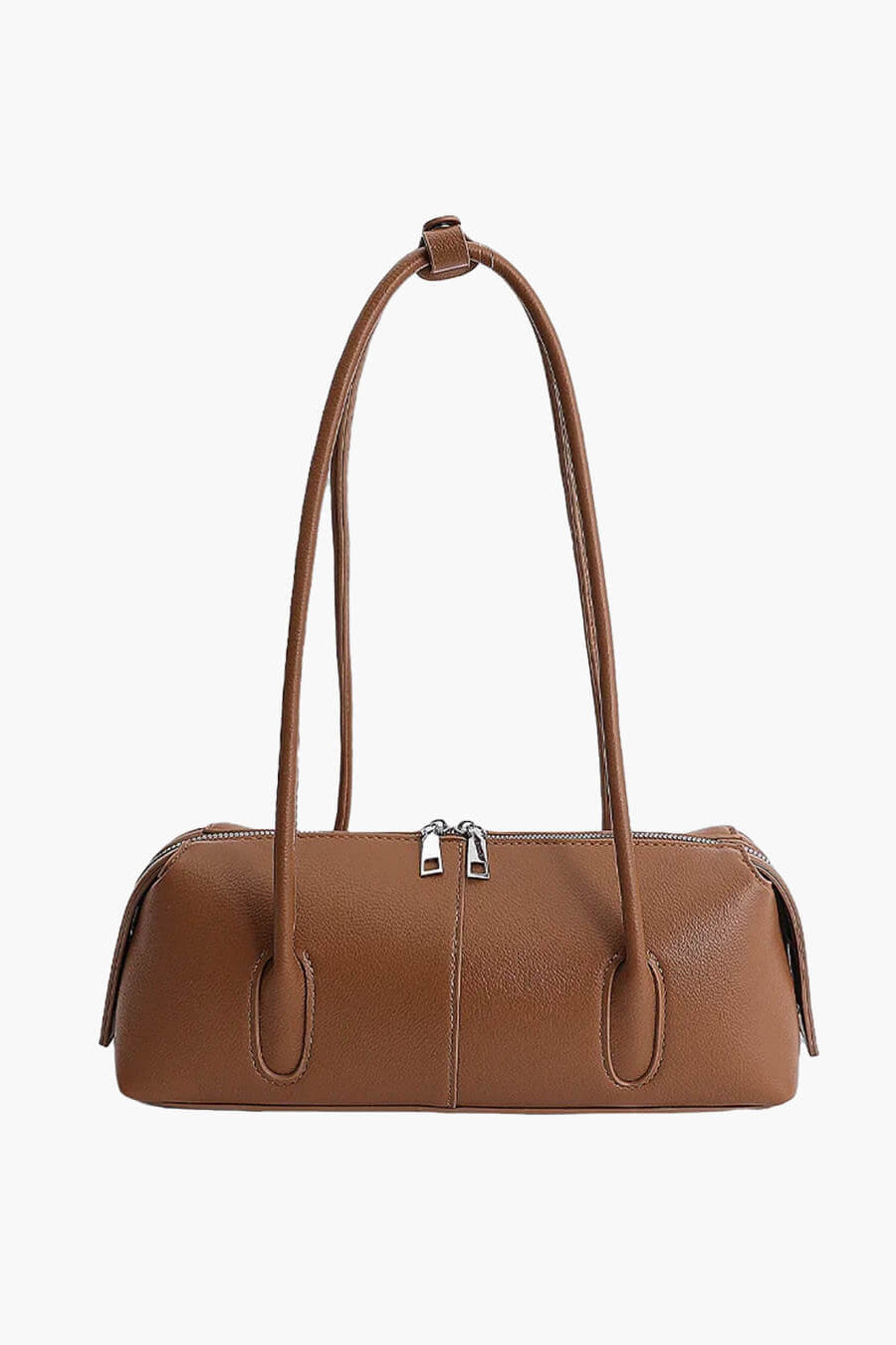 SOKYND Jessica Cylindrical Leather Shoulder Bag BagSOKYND-703639-TAU-OS-45623Taupe-Grey
