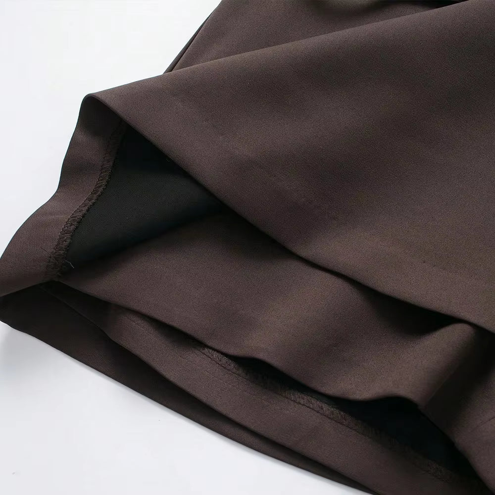 SOKYND Joanna Side Zip Skort Belt Details ShortsCoffeeXS