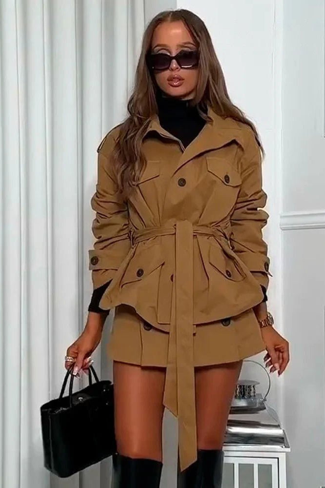 SOKYND Kate High Collar Belted Jacket Skort Set Matching SetsSOKYND-495831-JAC-S-74039JacketS