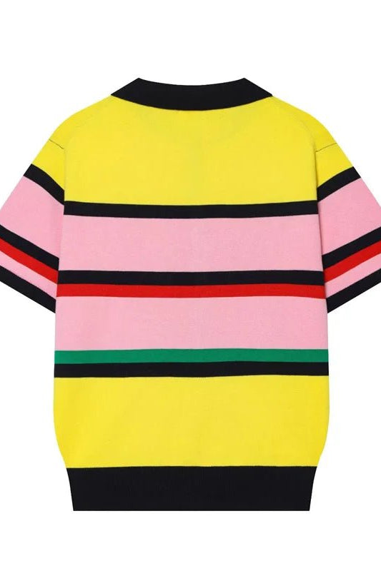 SOKYND Katie Colorblock Polo Knit Top TopSOKYND-324951-L-OS-92727L