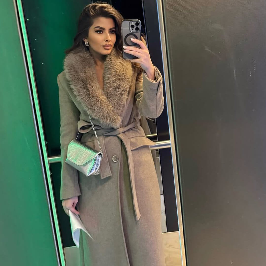 SOKYND Kirsty Faux Fur Collar Maxi Coat Coats & JacketsoP1767625273834995200BeigeL