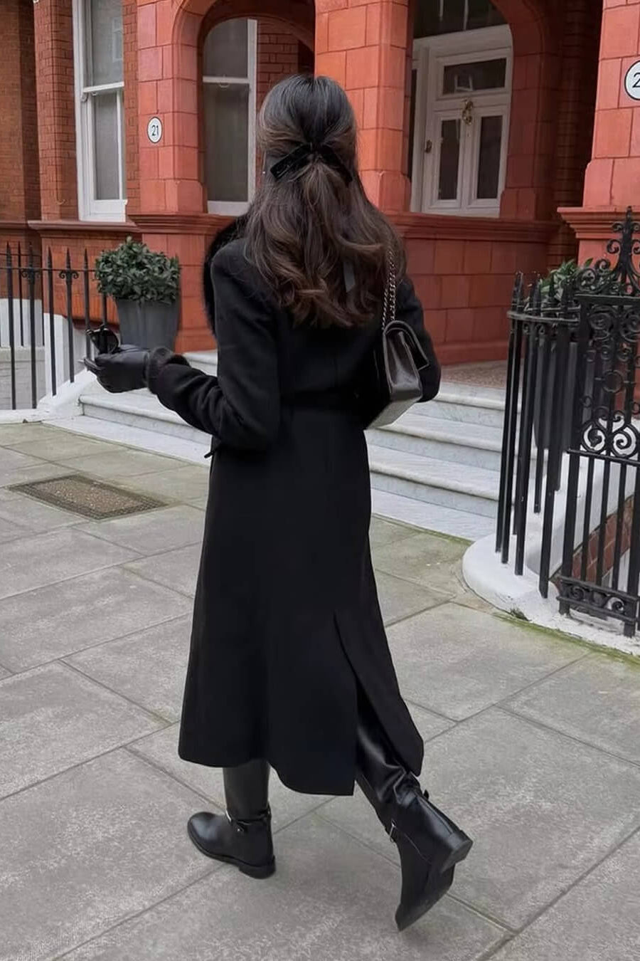 SOKYND Kirsty Faux Fur Collar Maxi Coat Coats & JacketsVt1767625273835803534BlackL