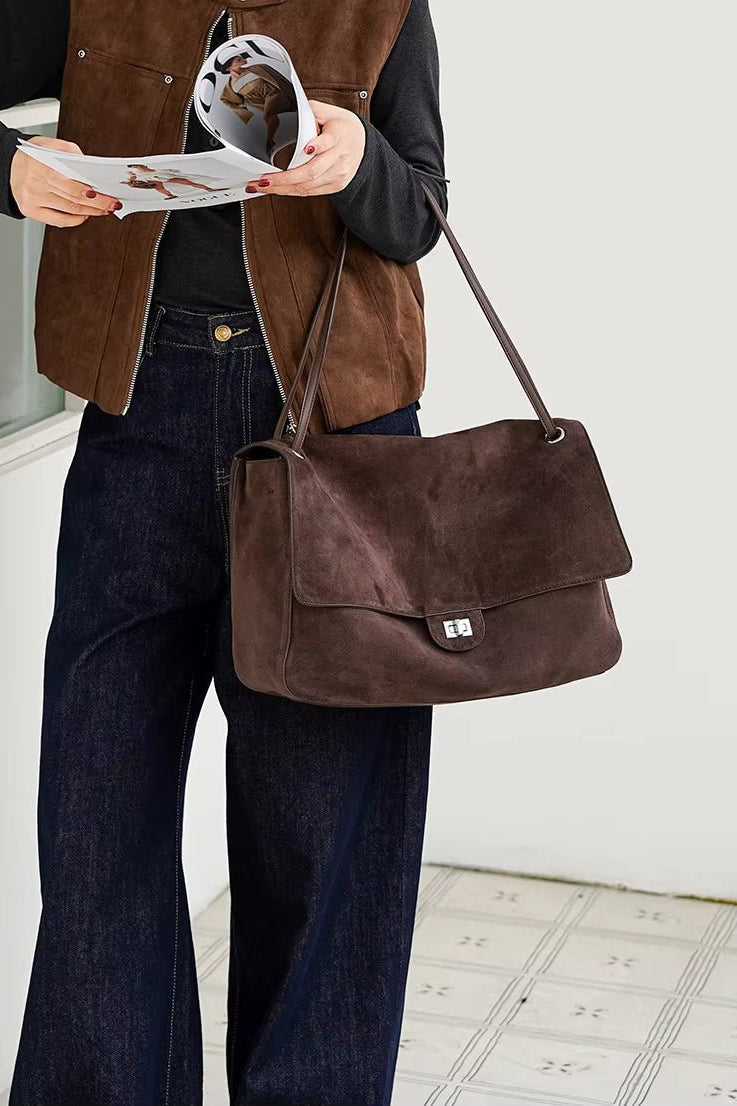 SOKYND Lara Matte Suede Crossbody Tote BagSOKYND-215383-BRO-OS-35095Brown
