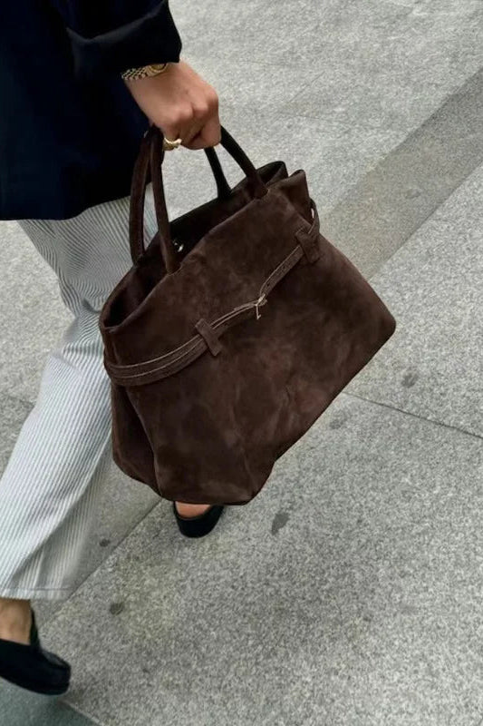 SOKYND Leah Frosted Suede Tote Bag BagSOKYND-958679-KFS-OS-23735Dark Brown
