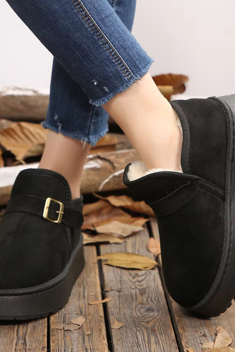 SOKYND Lena Slip-On Suede Platform Ankle Booties ShoesSOKYND-016215-BLA-38-96087Black38