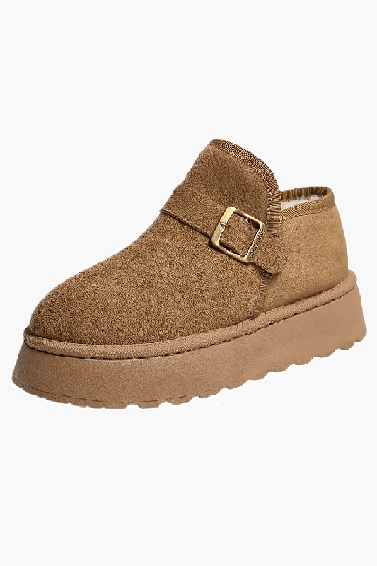 SOKYND Lena Slip-On Suede Platform Ankle Booties ShoesSOKYND-016215-BRO-41-18679Taupe41