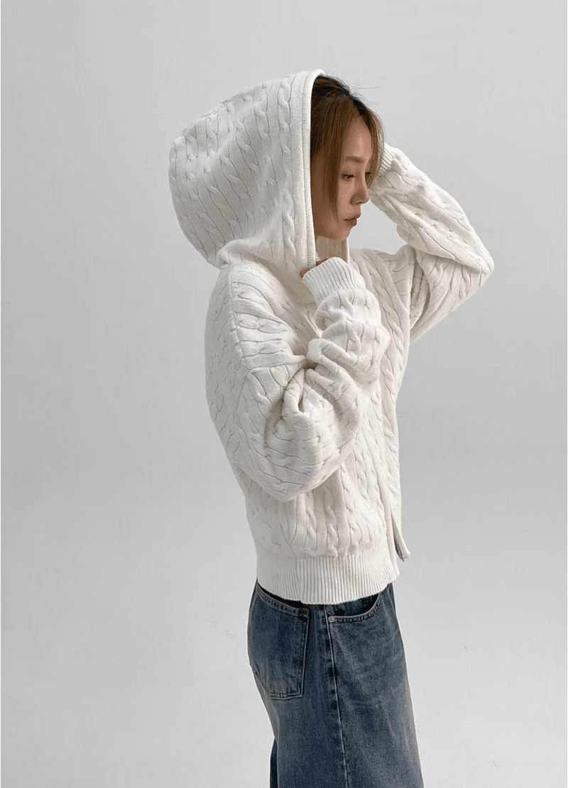 SOKYND Lily High Neck Zip Up Knit Cardigan CardiganSOKYND-636951-BEI-OS-69463Beige
