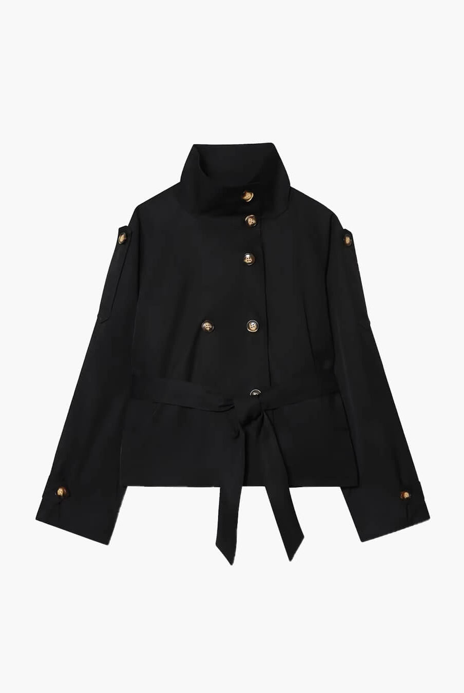 SOKYND Lisette Cropped Trench Coat Coats & JacketsmI1767625273838550251BlackS