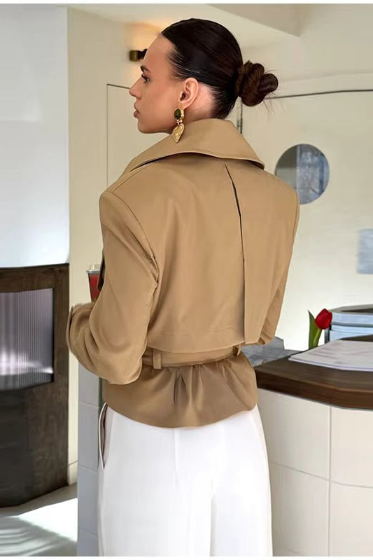 SOKYND Lola Lace-Up Cropped Trench Coat CoatSOKYND-620055-S-OS-75895S
