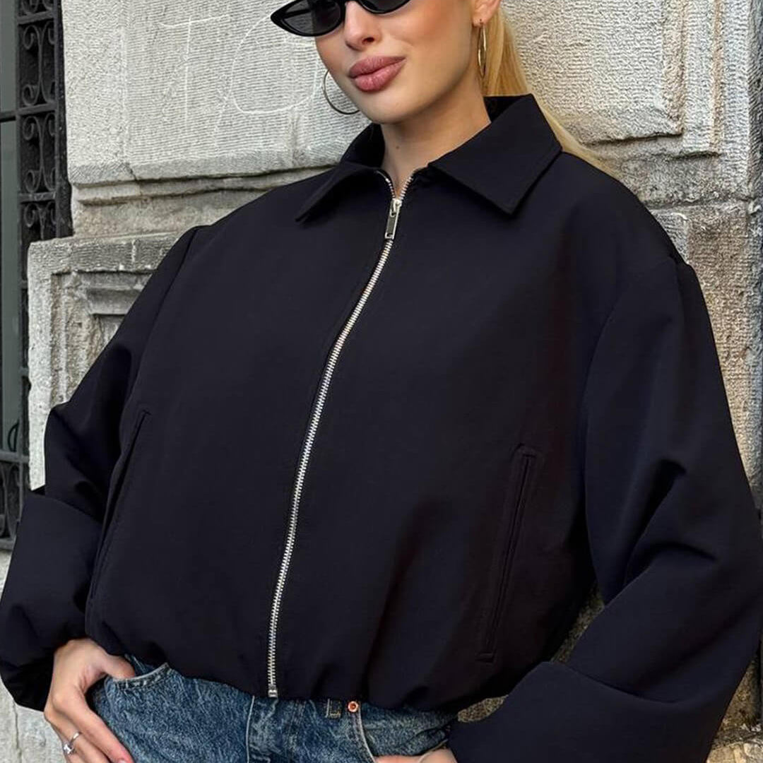 SOKYND Luana Puffed Bomber Jacket Coats & JacketsBlackXS