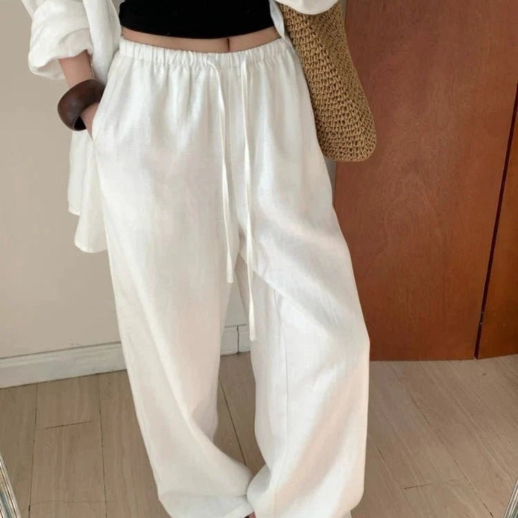 SOKYND Mabel Wide Leg Linen Pants BottomsSOKYND-970775-NAV-S-54423NavyS
