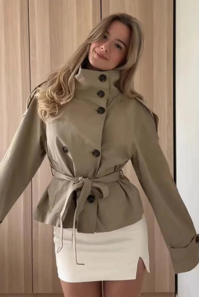 SOKYND Mara Stand Collar Crop Trenchcoat Coats & Jacketsms1774219786663288166TrenchS