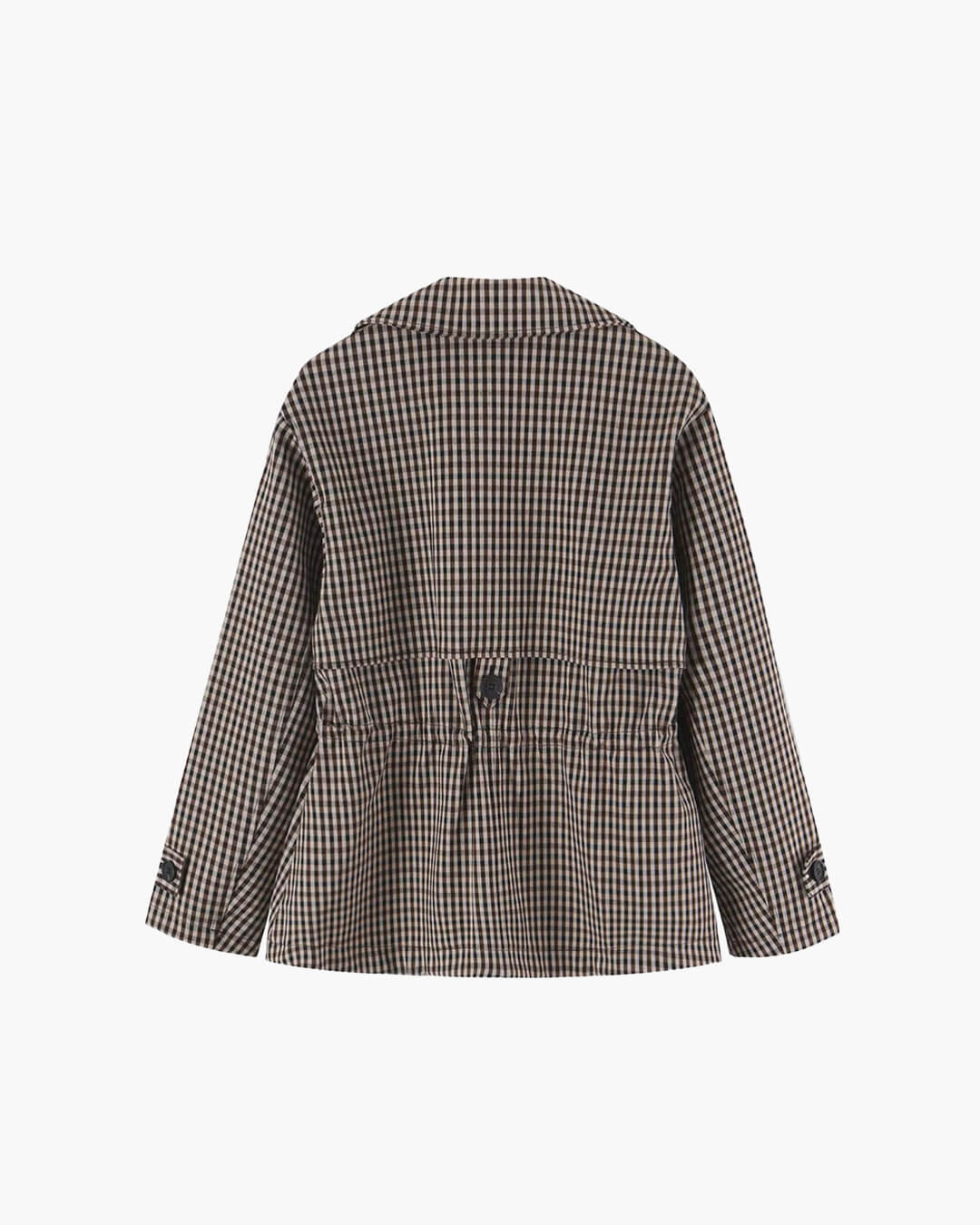 SOKYND Maria Drawstring Gingham Short Trench CoatSOKYND-115607-BEI-S-66775BeigeS