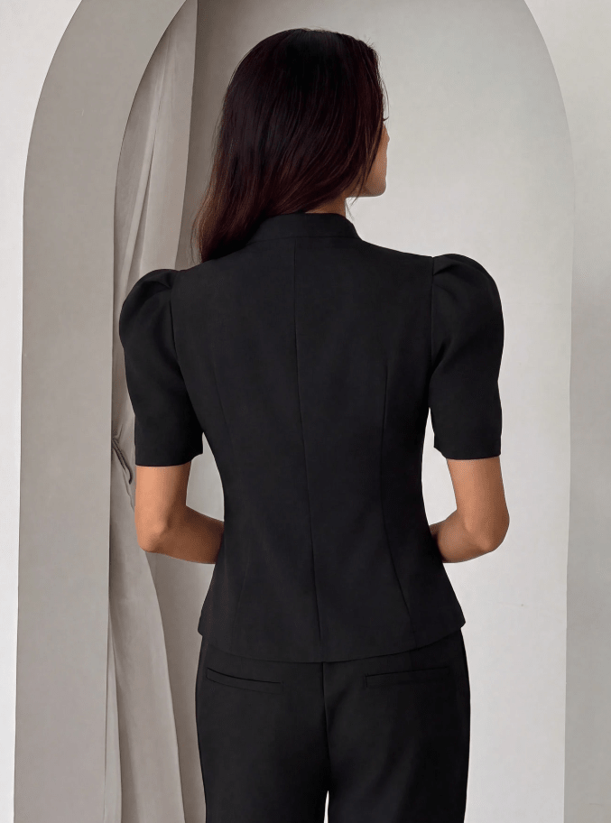 SOKYND Mary Stand Collar Top TopsSOKYND-801943-BLA-M-09367BlackM