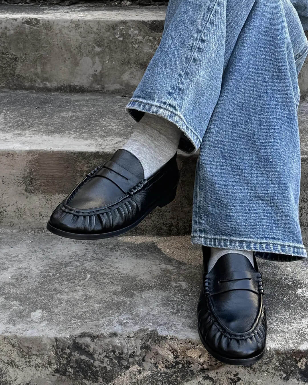 SOKYND Melissa Faux Leather Slip-On Loafers ShoesSOKYND-089367-BLA-35-02999Black35