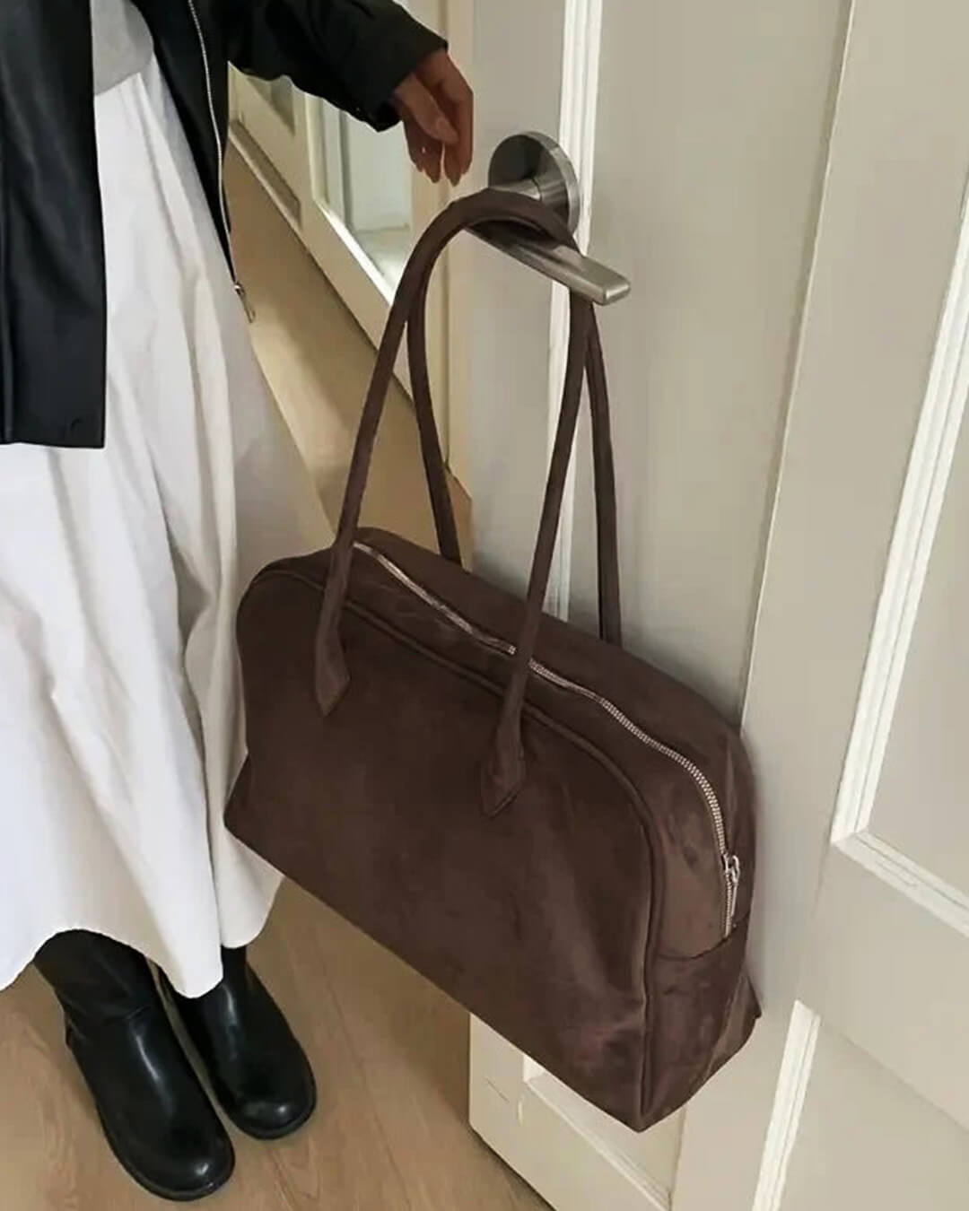 SOKYND Melissa Vintage Vegan Leather Laptop Tote BagDark Brown
