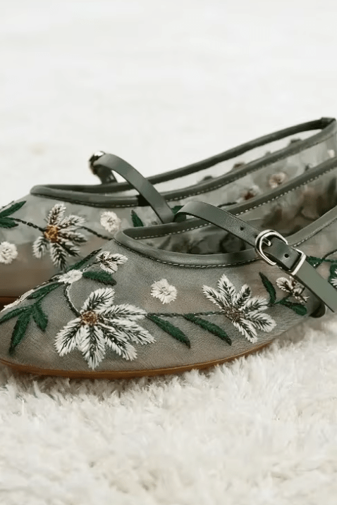 SOKYND Mia Embroidered Ballet Flats Shoesis1772777205919866854Green41