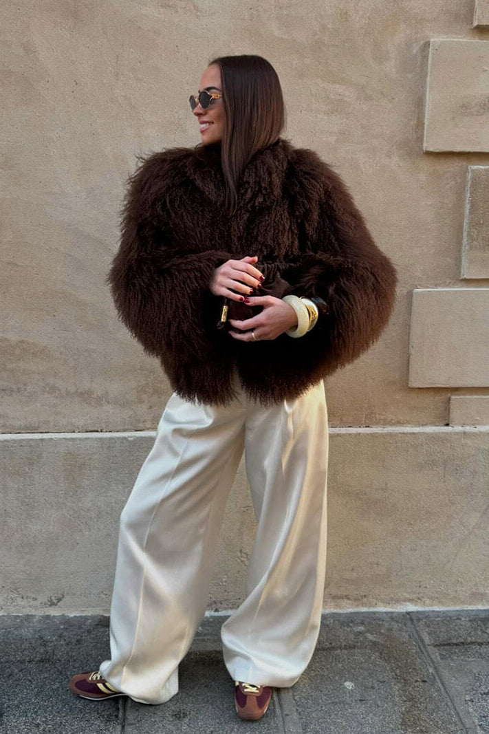 SOKYND Miranda Faux Fur Coat Coats & JacketslG1767356248757780514BrownL