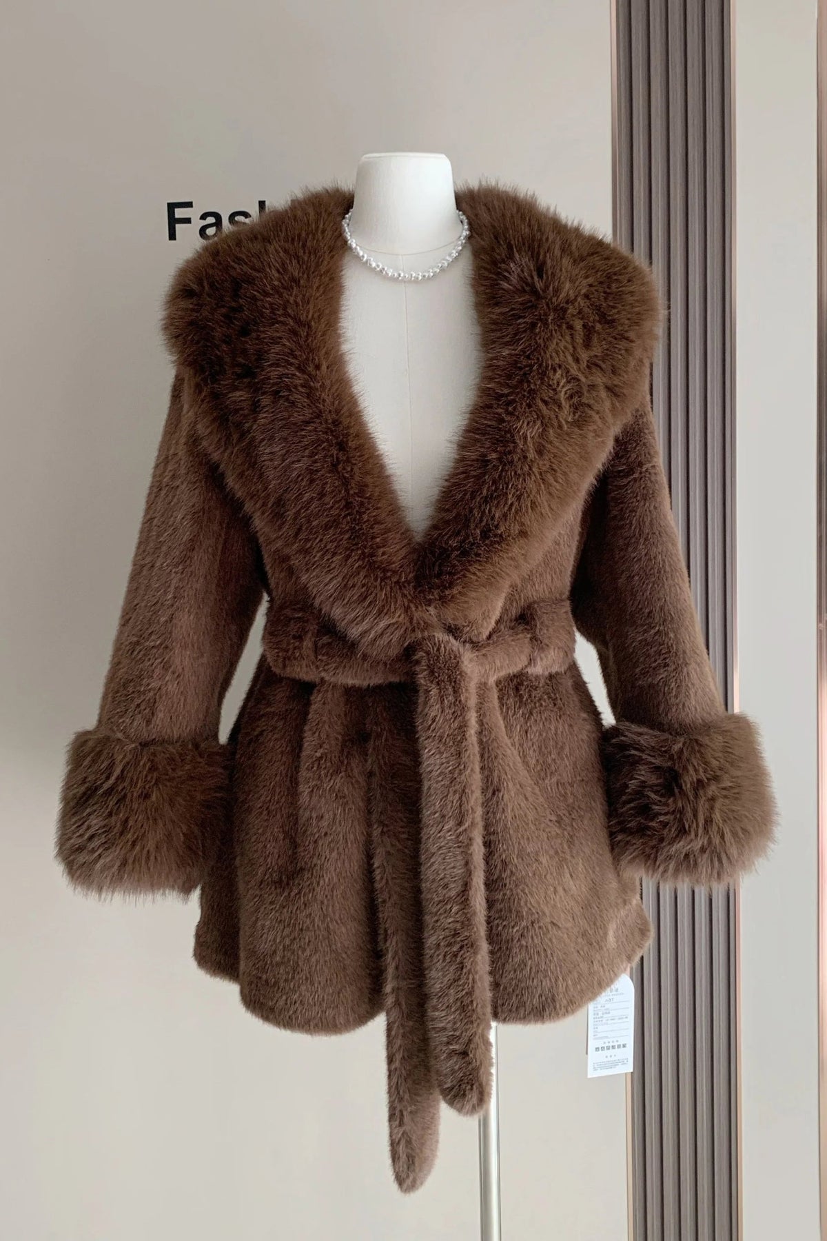 SOKYND Miriam Faux Fur Trim Coat CoatSOKYND-365143-BLA-S-19383BlackS
