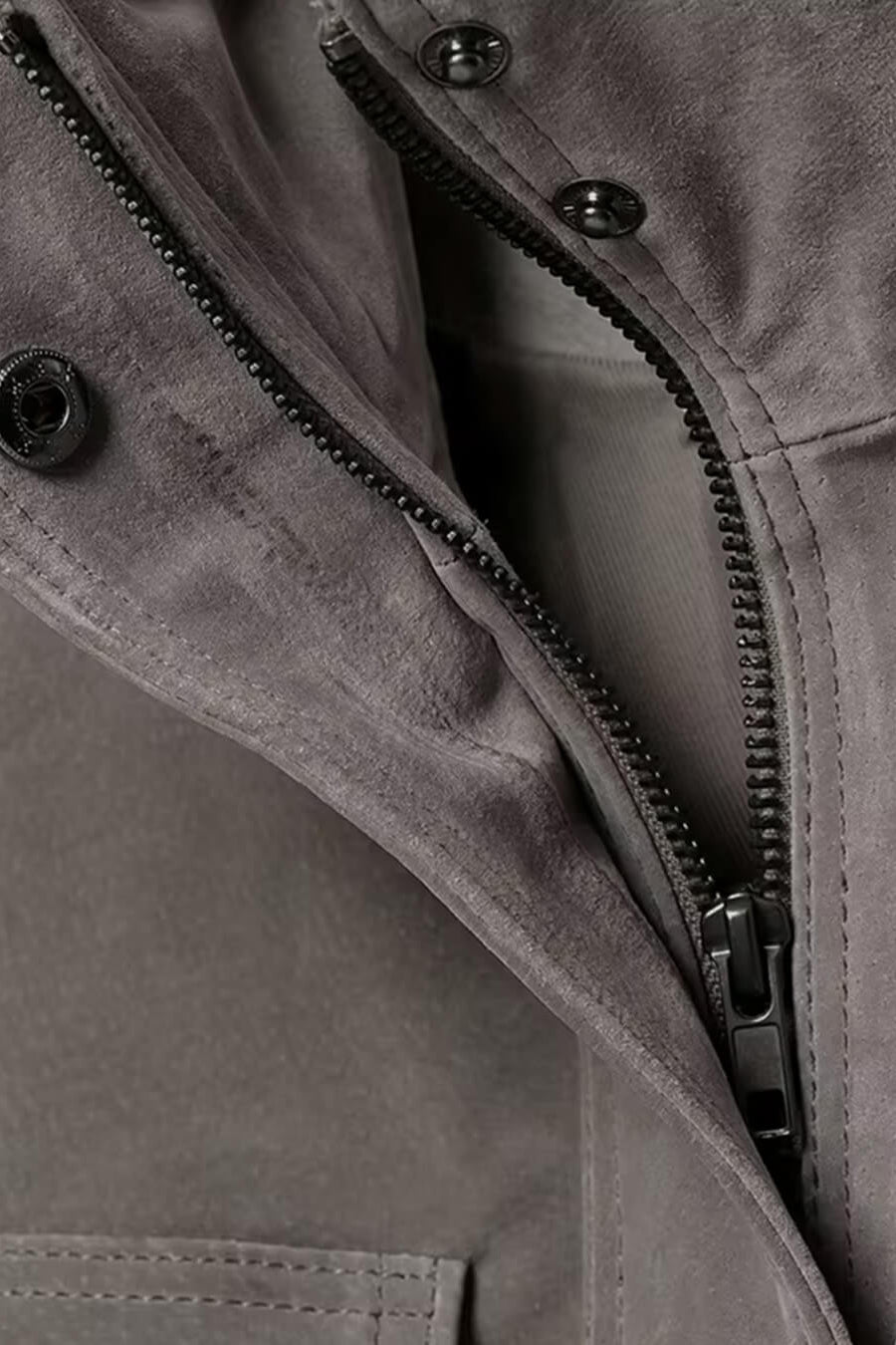 SOKYND Nina Faux Suede Cropped Jacket JacketSOKYND-838551-GRE-L-50647GreyL