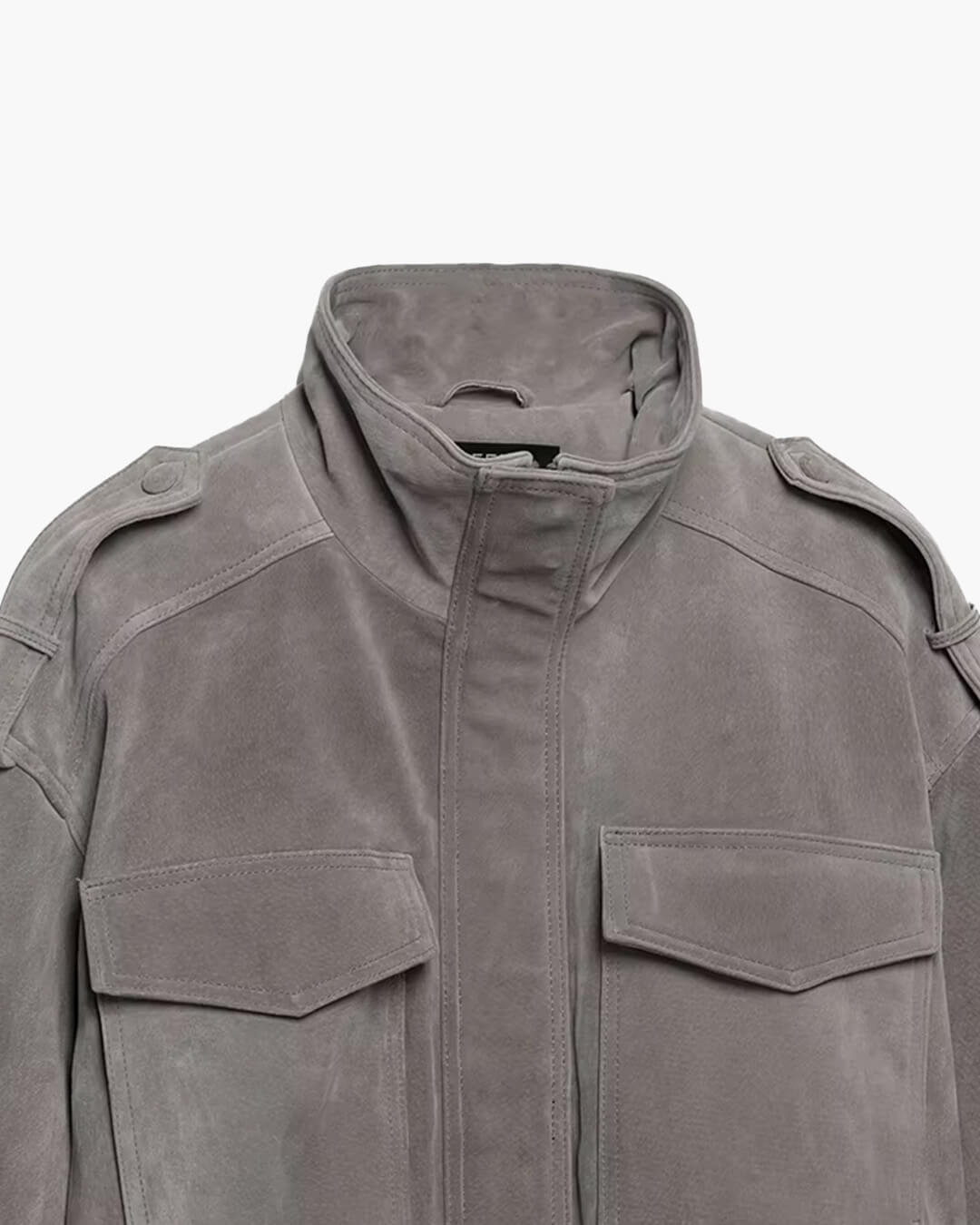 SOKYND Nina Faux Suede Cropped Jacket JacketSOKYND-838551-GRE-L-50647GreyL
