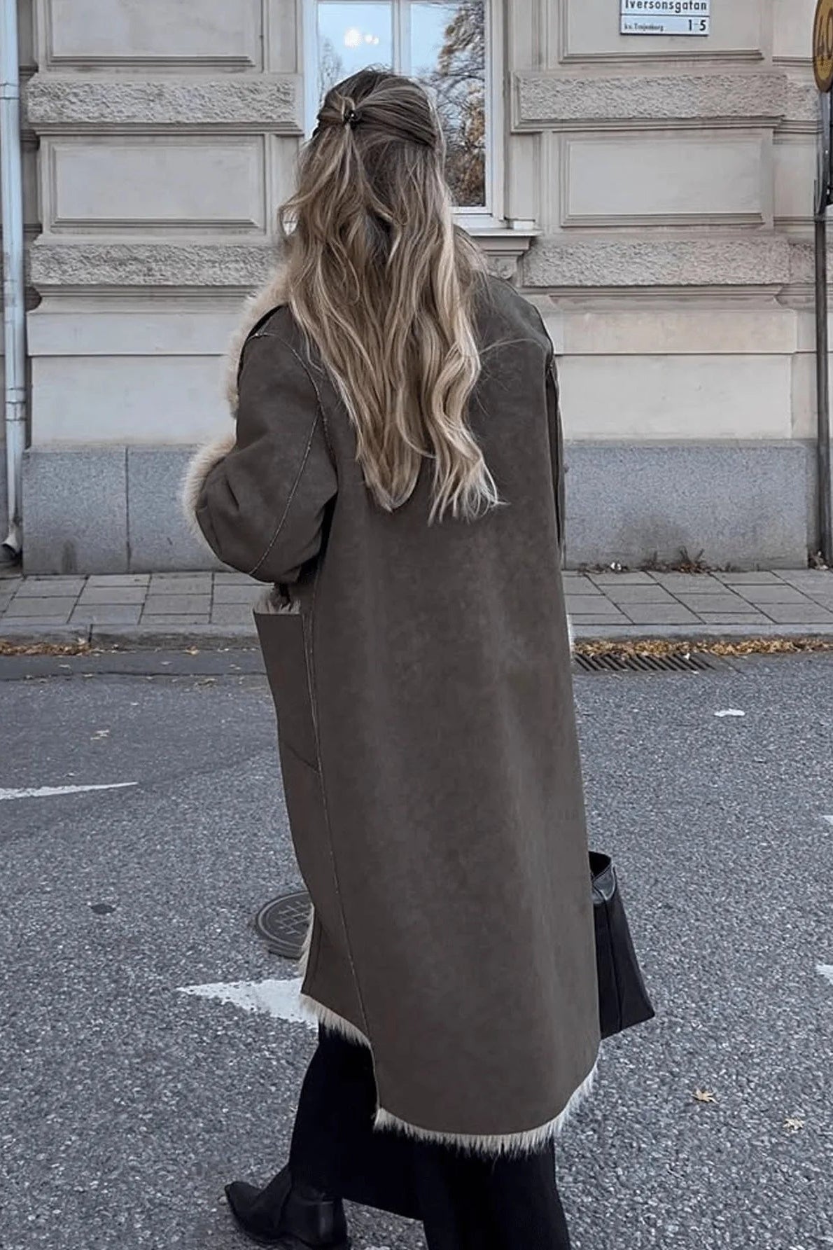 SOKYND Norah Faux Fur Suede Long Coat Coats & JacketsZC1767625273833632334KhakiXS