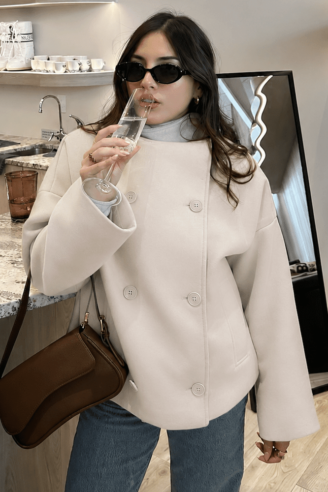 SOKYND Rikka Jacket with Stand Collar Coats & JacketsIY1767356248736308355CremeS