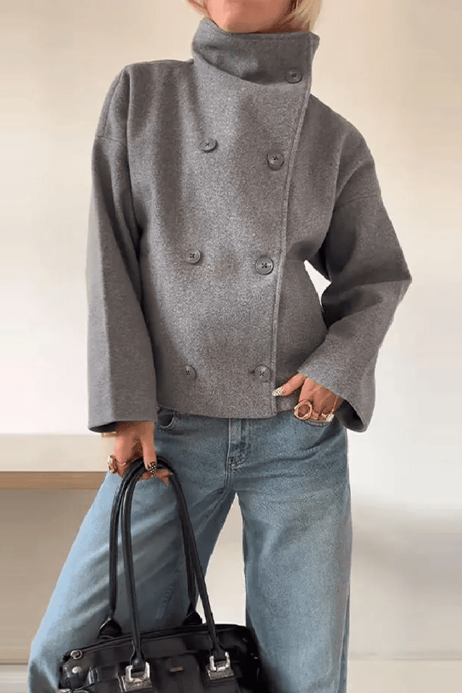 SOKYND Rikka Jacket with Stand Collar Coats & Jacketsns1767356248735317237GreyS