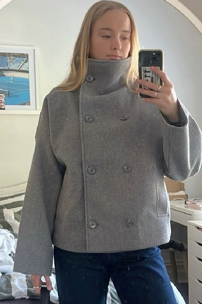 SOKYND Rikka Jacket with Stand Collar Coats & JacketsaK1767356248735198789GreyXS