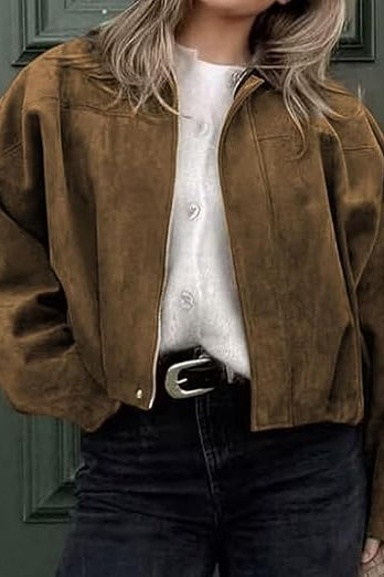 SOKYND Sabrina Vintage Khaki Suede Jacket JacketSOKYND-797847-BRO-S-57367KhakiS