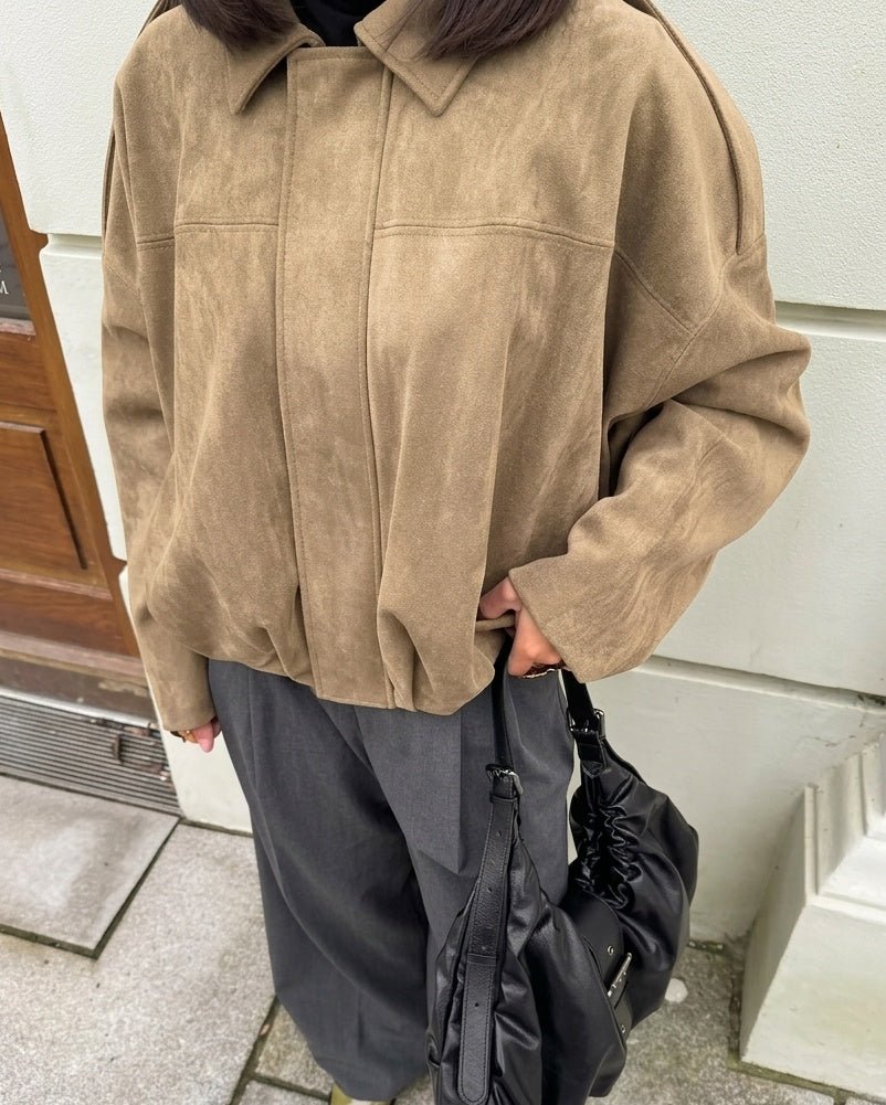 SOKYND Sandra Suede Oversized Zip Jacket JacketSOKYND-575831-M-OS-24919M