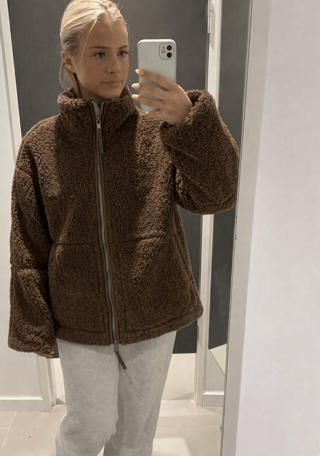 SOKYND Tessa Zip Up Teddy Jacket Coats & JacketsBrownS