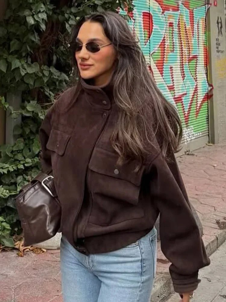 SOKYND Valerie Vintage Oversized Bomber Jacket JacketSOKYND-197207-DEE-S-81783Deep CoffeeS